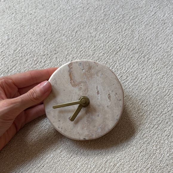 Target Threshold (Studio McGee) Travertine Table Clock - Picture 1 of 4